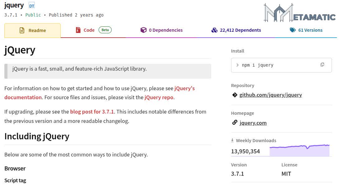 jQuery downloads past week jQuery downloads past week